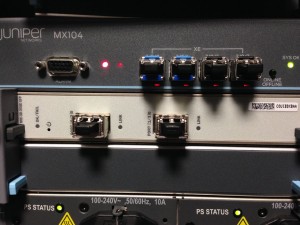 Juniper MX104 before any fiber is connected