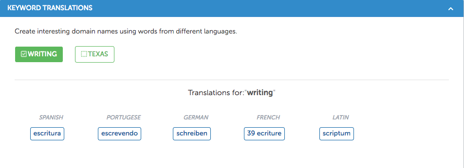 keyword translated