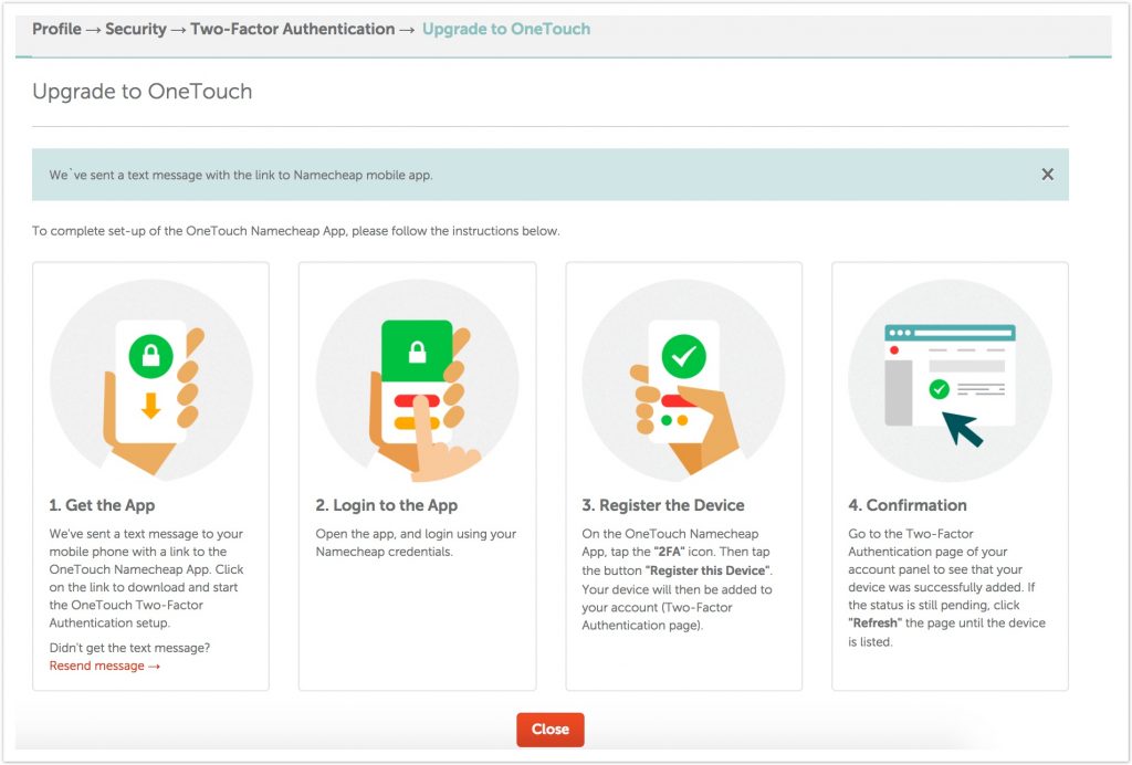 Instructions for upgrading 2FA