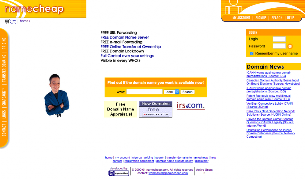Namecheap in 2000