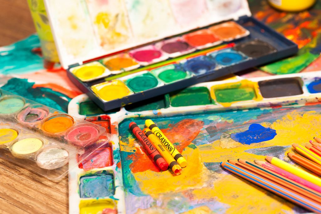 messy art supplies