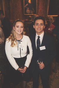 Samuel Carvalho and his partner Ashleigh Bainbridge at Buckingham Palace