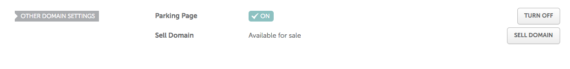 screenshot of sales option on domain manager panel