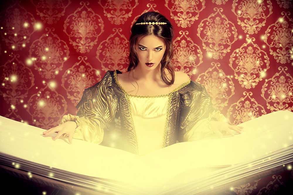 witch with spellbook