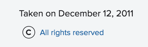 screenshot from Flickr showing all rights reserved