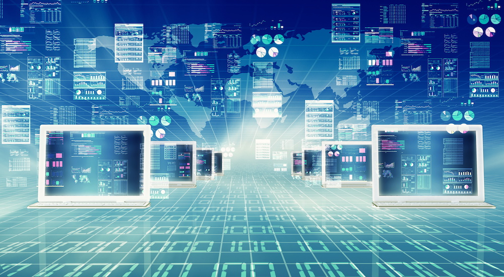 illustration suggesting computers all over the world