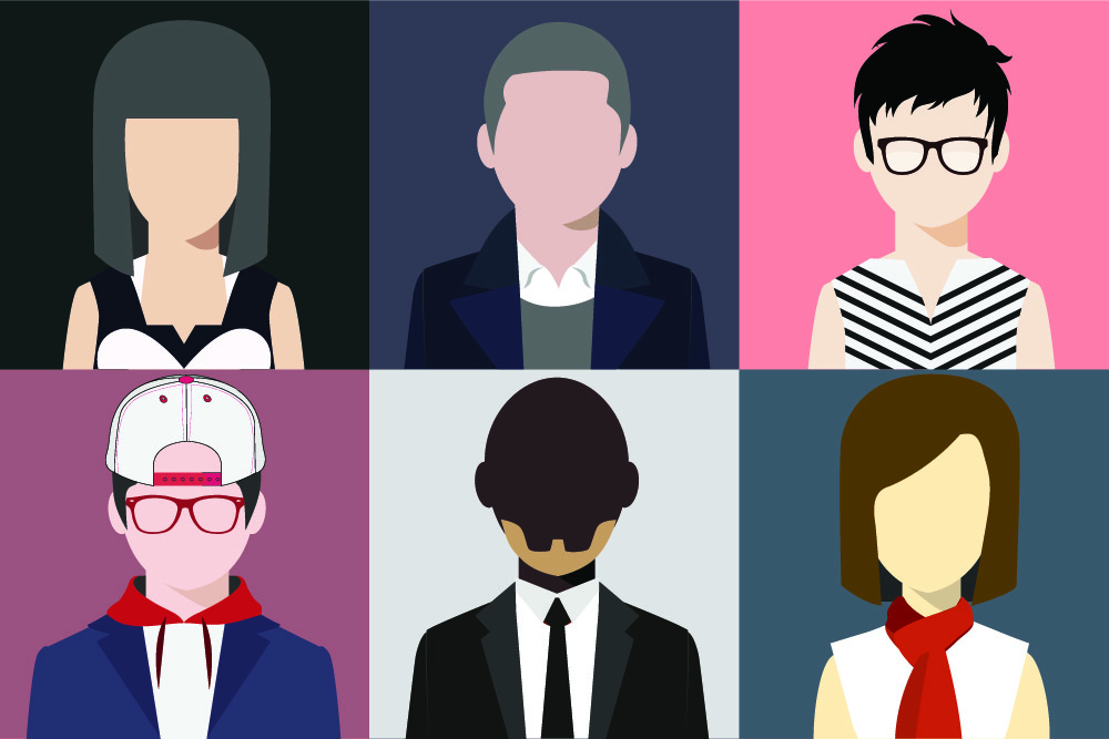 graphic depicting different avatar personas