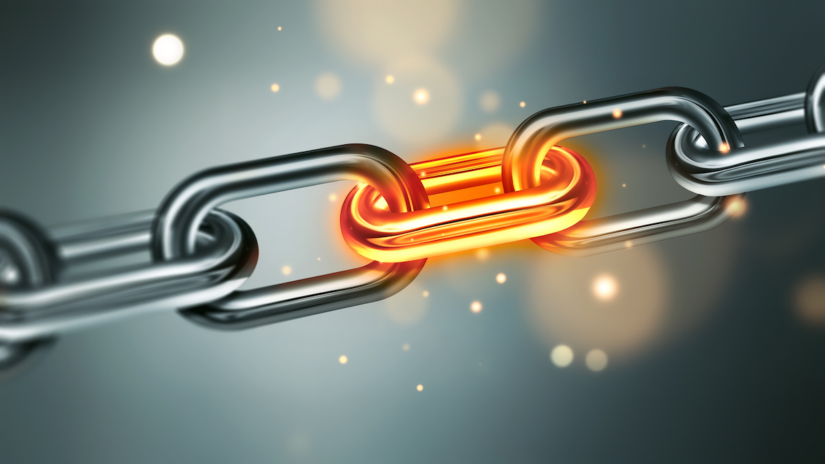 chain with glowing link