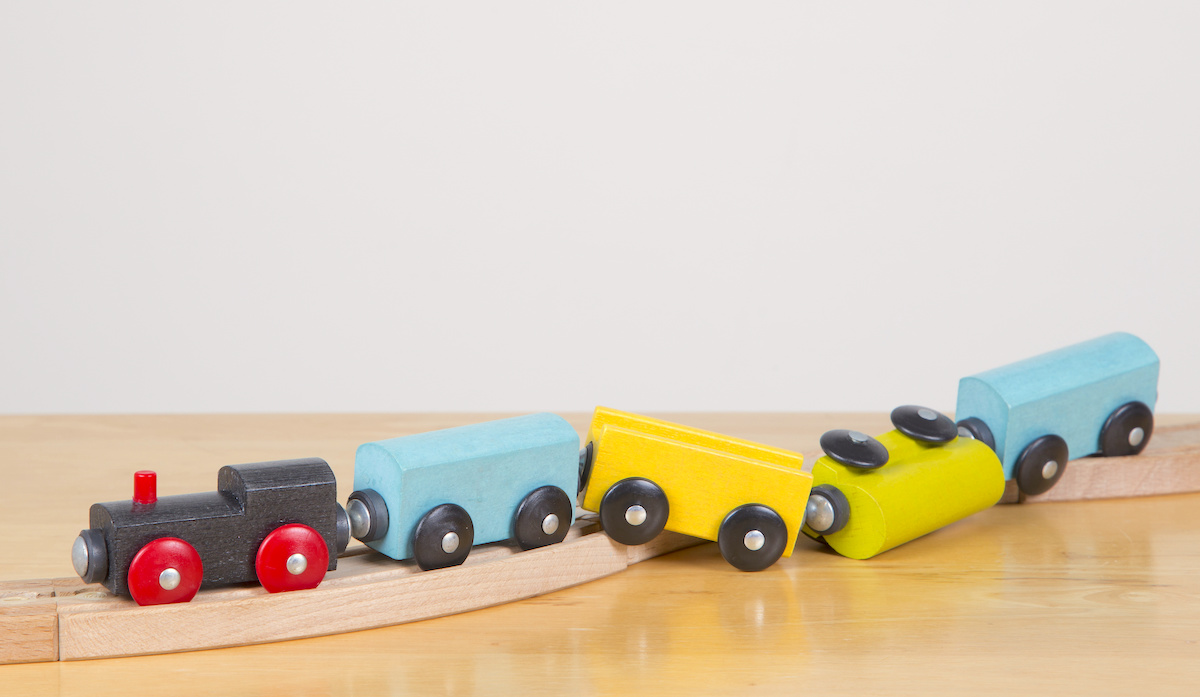 derailed toy train