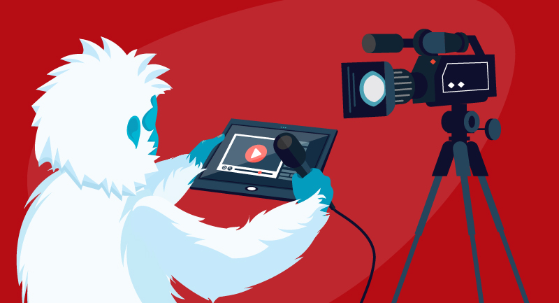 Yeti doing a video