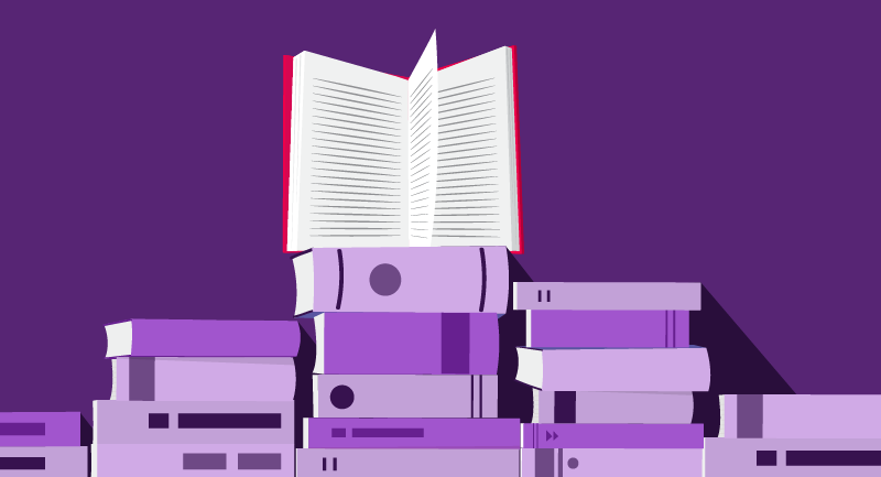Book on top of stack of books