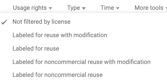 Google Image Usage Rights