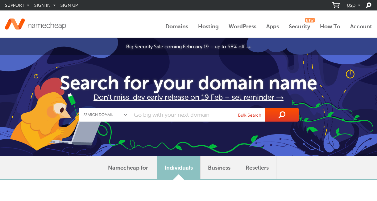 namecheap screenshot