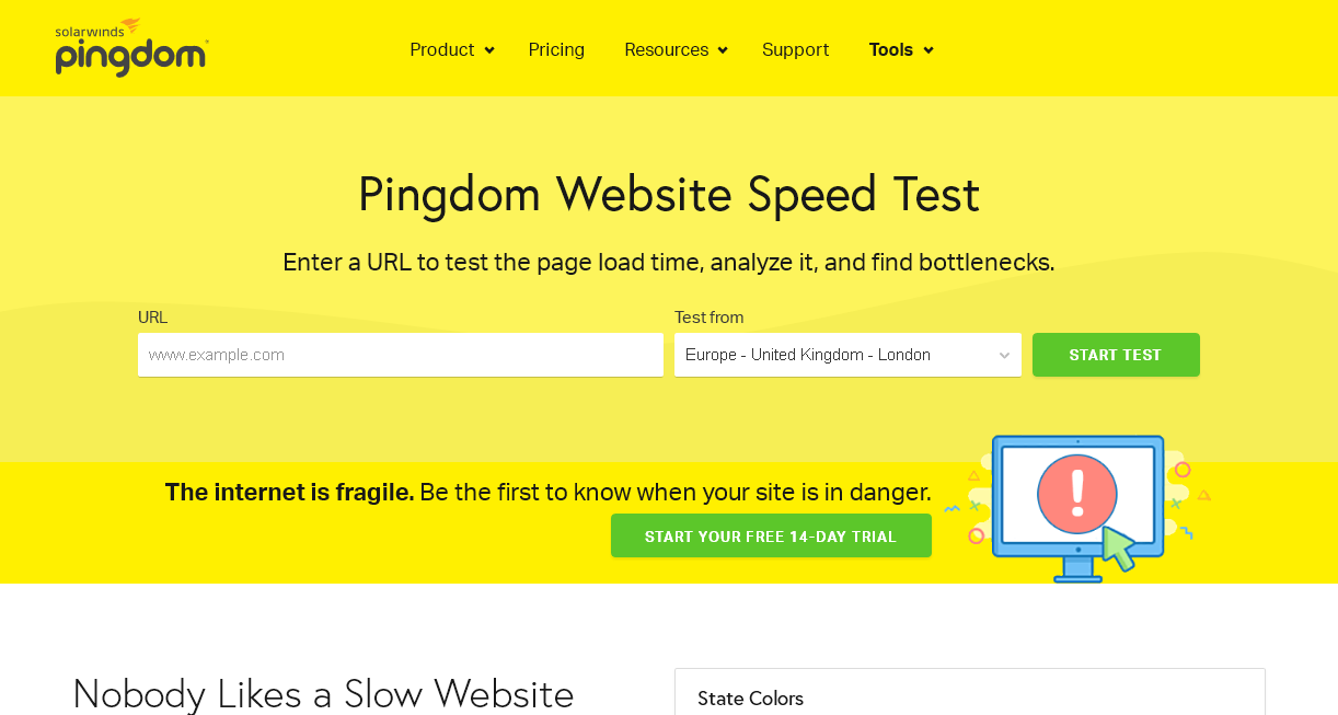 pingdom screenshot