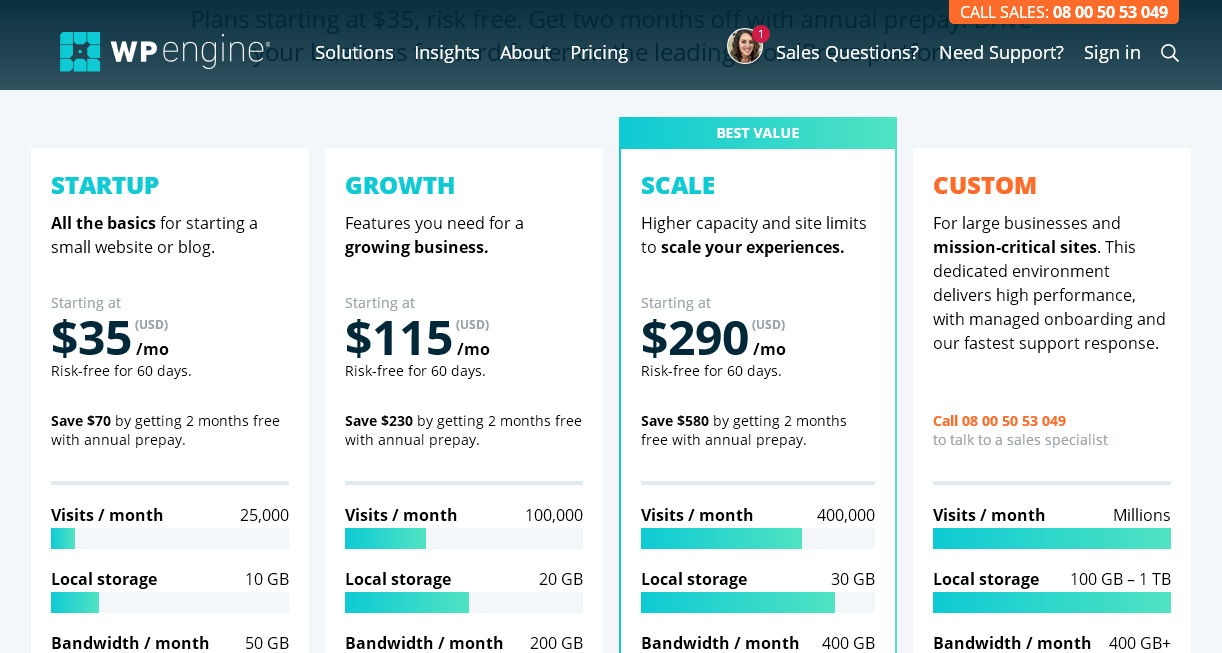 WP Engine pricing