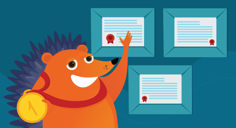 Hedgehog with awards