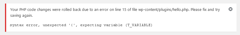 your php changes have been rolled back