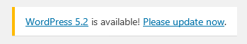 update WordPress notice