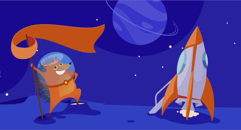hedgehog landing on planet