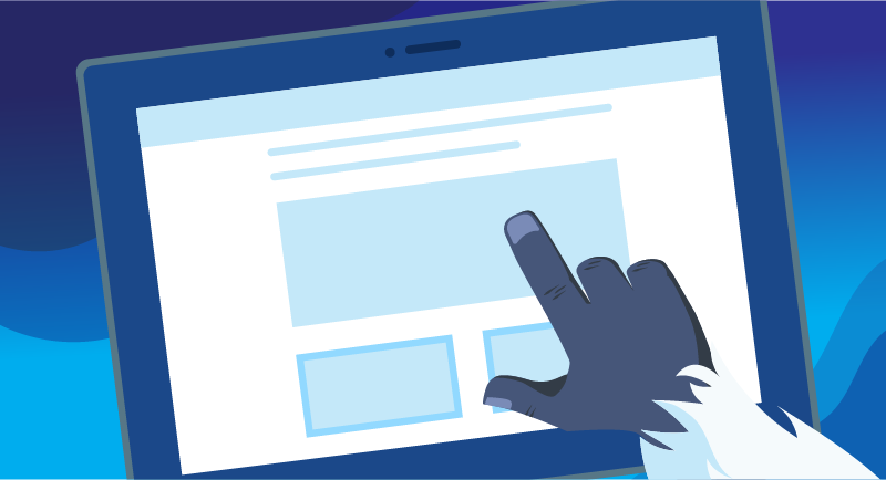 yeti selecting an image block on laptop