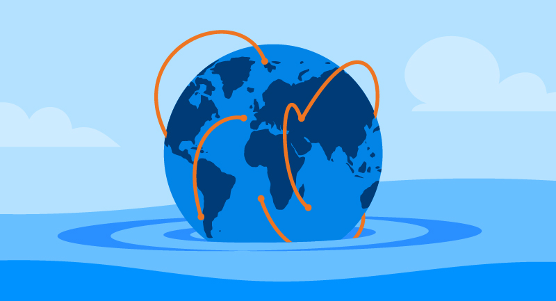 globe showing international networks