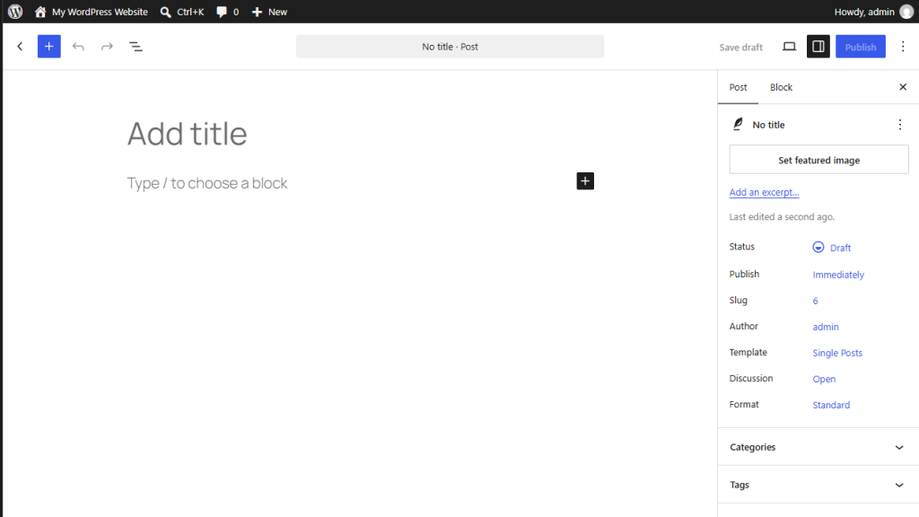 Post editor screenshot