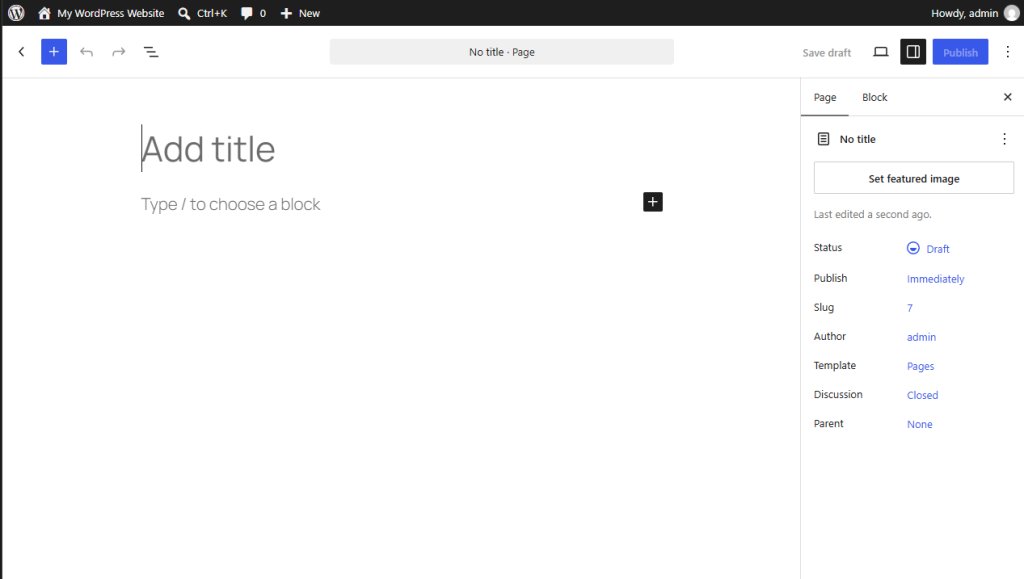 Page editor screenshot
