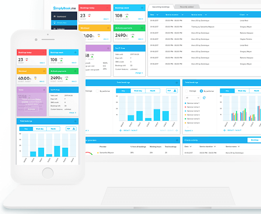 screenshot of simplybook.me