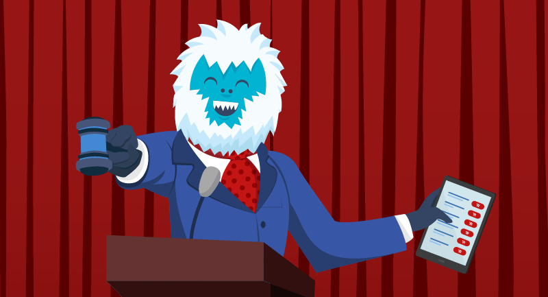 Yeti auctioning TLDs
