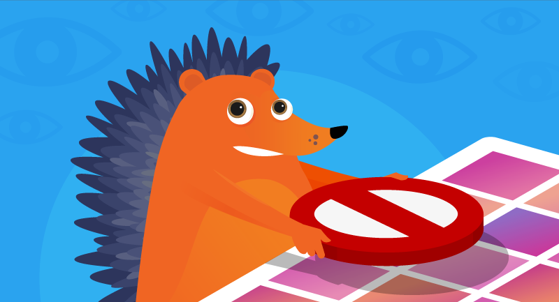 hedgehog blocking people from social media