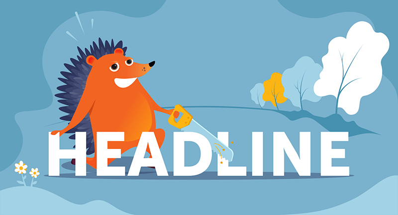 hedgehog cutting a headline