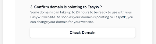 Confirm domain is pointing to EasyWP