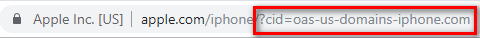 URL with tracking code