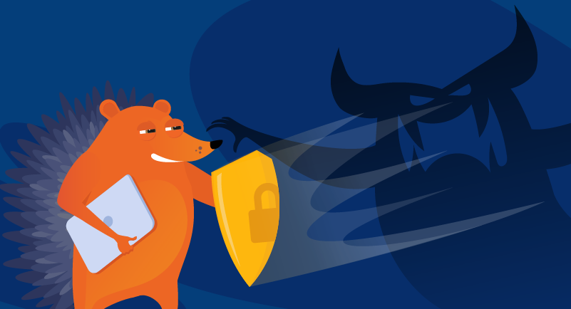 hedgehog heroically fighting malware