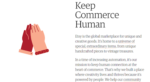 Etsy's about page