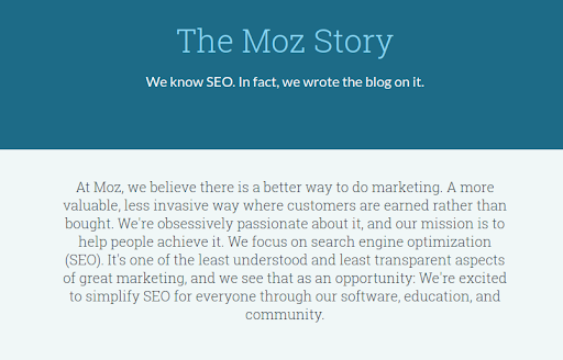 Moz about page