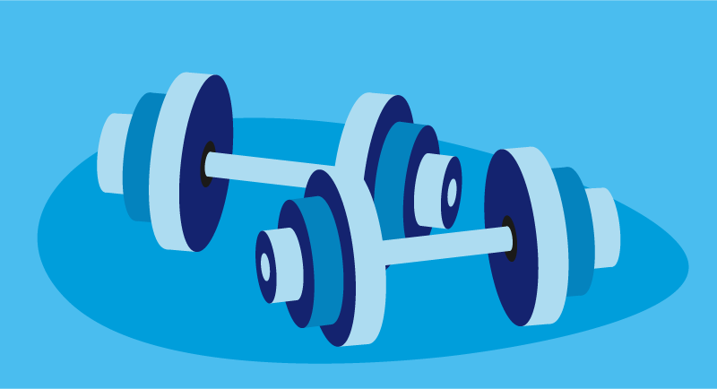 graphic of barbells