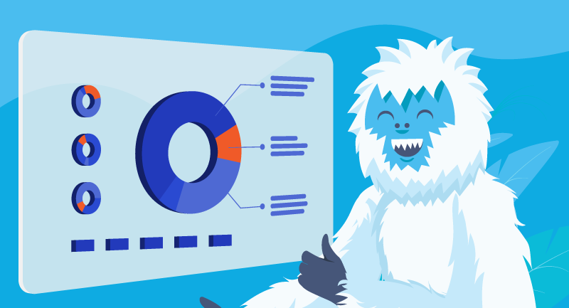 Yeti with a pie chart
