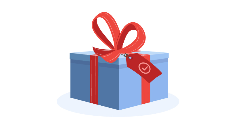 gift with a bow on top