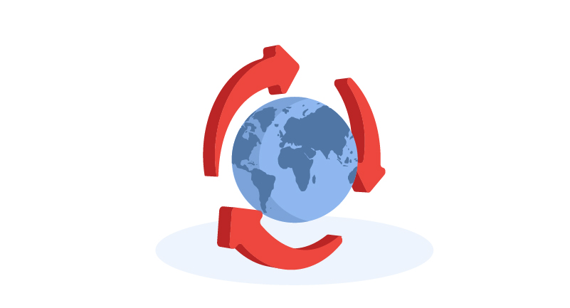 globe with environmental arrows