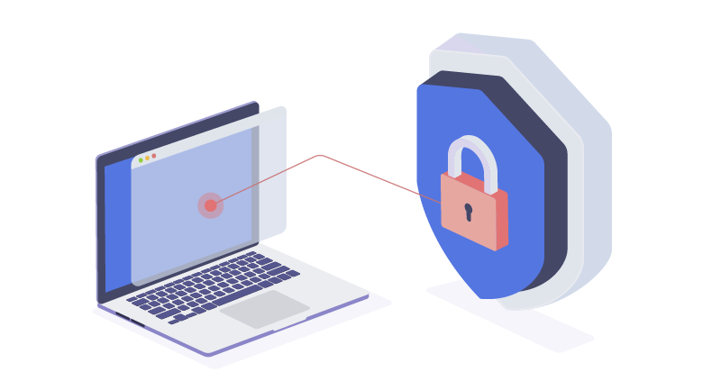 padlock security on laptop