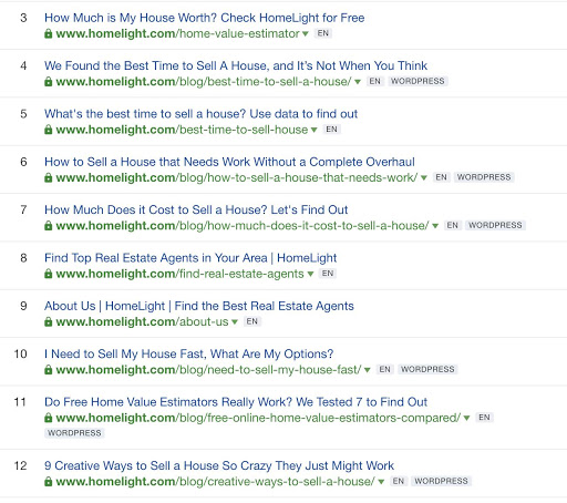 search engine results