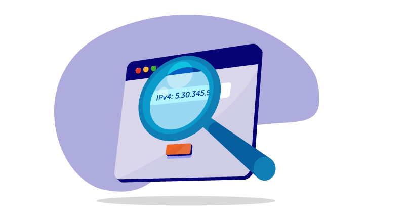 magnifying glass on IP address