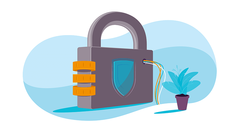 malware padlock graphic