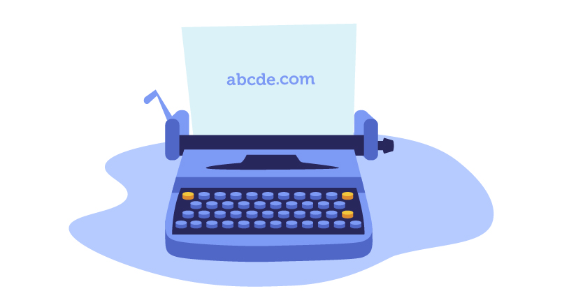 typewriter with abcde.com