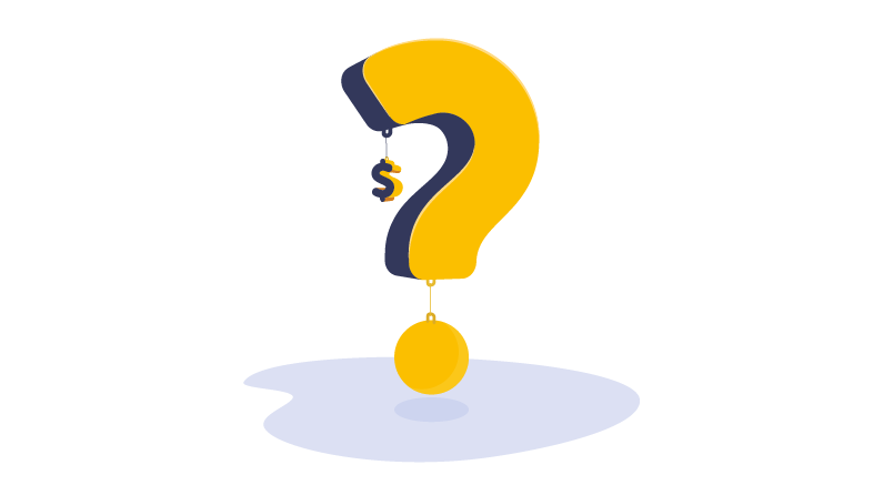 Dollar sign and question mark