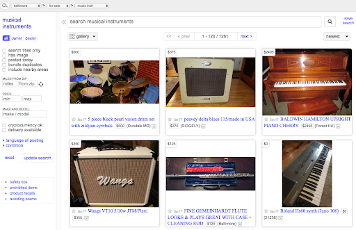 Craigslist screenshot