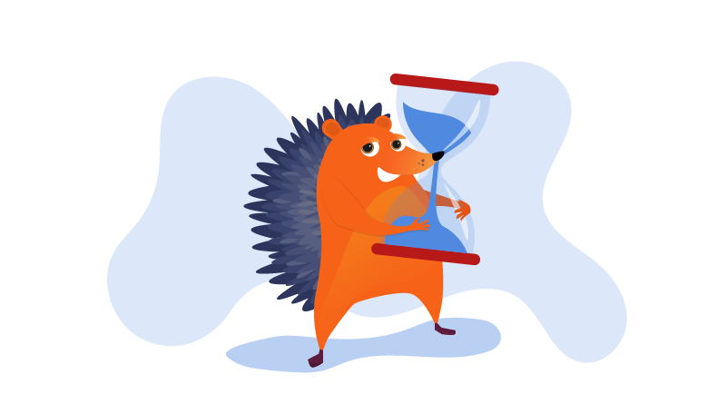 hedgehog with hourglass