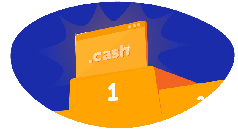 graphic with .cash top level domain