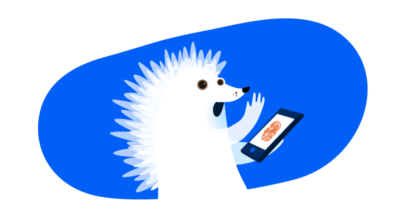 hedgehog ghost on tablet